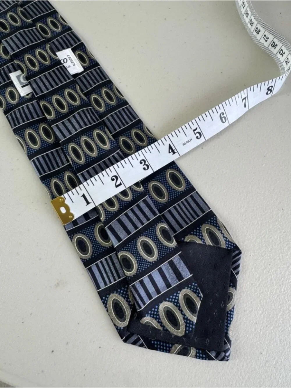 Gianfranco Silk Necktie Navy Geometric Stripe Designer Classic Tie Party